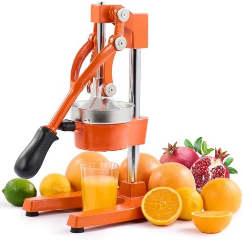 CO-Z Spremiagrumi Manuale Professionale Spremi Melograno Arancio Spremiagrumi a Leva Acciaio per Casa, Ristorante, Bar (arancia)