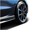 2er Set Folie Schutzfolie für Logo Seitenschweller Emblem Aufkleber Logos Seitlich Selbstklebend Passgenau Auto K055 (Rot/Carbon/Schwarz)