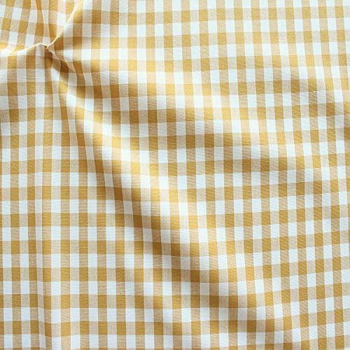 STOFFKONTOR 100% Baumwollstoff Stoff Züchen Vichy Karo groß - Öko-Tex Standard 100 - Meterware, ocker- weiss - zum Nähen von Bekleidung, Vorhängen, Bettwäsche, Dekorationen uvm.