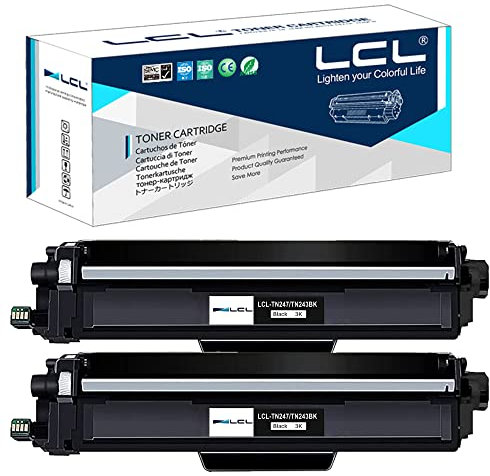 LCL Kompatibel Tonerkartusche TN-247 TN247 TN247BK TN-247BK High Yield(2 Schwarz) kompatibel für Brother HL-L3210CW HL-L3230CDW HL-L3270CDW MFC-L3710CDW MFC-L3750CDW MFC-L3770CDW MFC-L3730CDW
