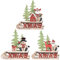 VALICLUD 3 Stücke Weihnachten Holz Schriftzug Weihnachtsmann Figur Xmas Deko Aufsteller Mini Weihnachtsbaum Schlitten 3D Holzpuzzle Weihnachten Tischdeko Rentier Schneemann Dekofigur Geschenke
