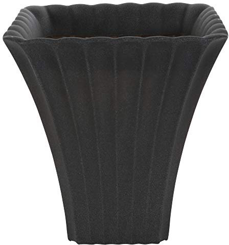 Grand pot de fleurs carré effet béton pour intérieur ou extérieur Gris clair