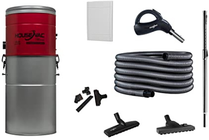 HouseVac HV-755ST-35H Zentralstaubsauger Set mit Retraflex 2; Hybrid Filter System;Leistungsstarkes Vakuumsystem 1700W; Hohe Saugkraft; Leise Kompaktes Design mit Zubehör (15.2m)