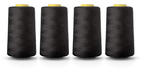 Realm Filo di poliestere per macchina da cucire overlock, 4.5000 m, bianco, nero, naturale, blu navy, rosso (nero)