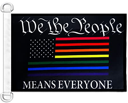 AZ FLAG We the People Rainbow Boat Flag 45x30 cm Plastic Rings | Outdoor and marine use Gay pride 12x18 in boat flag weather resistant with double stitched seams and reinforced edges