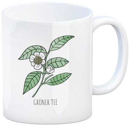 Grüner Tee Teetasse mit Teestrauch für Teetrinker witzige Tasse Geschenk für Grüner Tee Fans Tasse für Teefans
