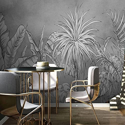 XTSWallpaper 3D Wandplakat Wandbild Tapete Wandtattoo 360X250Cm Grau Pflanzen Bäume Wandaufkleber 3D Wandbilder Decals Selbstklebend Vinyl Tapete Abnehmbare Kinder Zimmer Wandschmuck