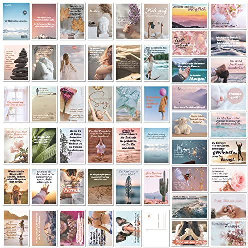 Inspiracles 52 Postkarten, Kartenset mit Sprüchen für Motivation, Freundschaft, Liebe, Humor, Mut machen mit kreativen Motiven und Fotos, gute Laune Geschenke,