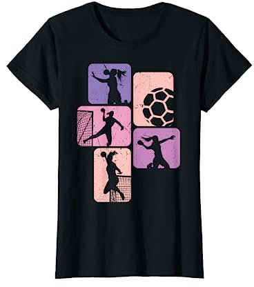Handball Retro Handballerin für Handballspielerin Mädchen T-Shirt