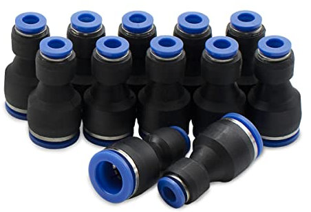Bwintech 12 Pcs 6mm bis 10mm pneumatische gerade Verringerung Push to Connect Adapter Quick Release Reducer Fittings(PG6-10)