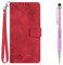 Grandoin Kompatibel mit iPod Touch 7/6/5 Hülle, Handyhülle Lederhülle Klappbar Flip Case Handytasche Stoßfeste Klapphülle Tasche Magnet Kartenfach Standfunktion Schutzhülle für iPod Touch 7/6/5 (Rot)