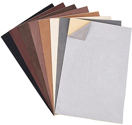 BENECREAT 8 Stück Faux Suede Selbstklebende Stoffreparaturflicken 30x20cm Peel-and-Stick Kleidungsstück Dekoration Für Sofa Reparatur,Autositz,Handtaschenjacke Oder DIY-Dekoration