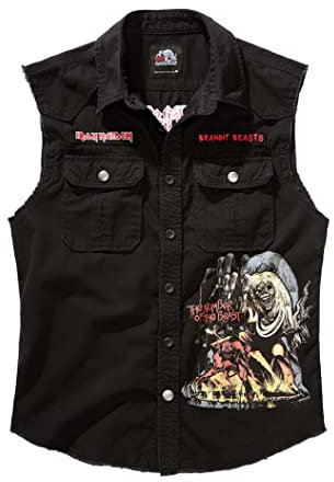 Brandit Men's Iron Maiden Vintage Shirt Sleeveless Notb, Black, 5XL