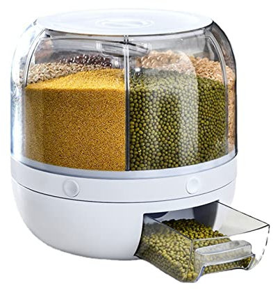 Distributeur de Riz, Distributeur Céréales, Distributeur De Grains avec Rotation à 360 °, Seau Scellé pour Aliments Secs, Récipient de Stockage de Riz et de Céréales, pour la Maison Cuisine (Small)