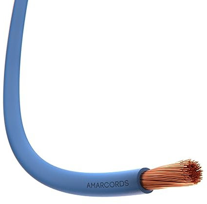 Amarcords - Cable eléctrico sección 1x2,5mm, color: AZUL. Cordón unipolar FS17, 25 metros