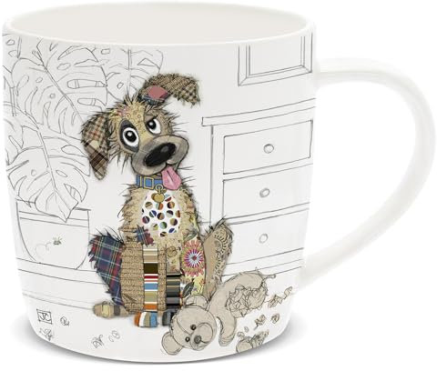 Lesser & Pavey British Designed Barrel Coffee Mug | Ceramic Mugs for Home or Work | Large Mugs for Hot Drinks | Murphy Mutt Tea and Coffee Cups - Bug Art
