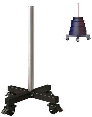 Hantel Ständer hantelscheibenhalter Gewicht ablage 50mm Olympischer Hantelständer Boden, Kommerzieller Fitness-Studio-Stoßplattenhalter Auf Rädern, Langhantelplattenhalter Aus Stahl, 300 Kg Laden