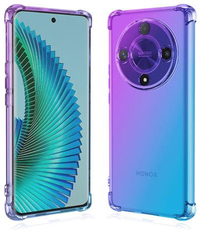 DESSEN Funda Protectora Gradient Color para Honor Magic 6 Lite 5G (Magic6 Lite) 5G / X9b, Carcasa de TPU Translúcido de Color Suave con Función Anticaída Reforzada en Las Esquinas. Azul Morado
