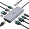 Hub USB C Dual HDMI, adattatore USB-C a doppio HDMI, Ethernet Gigabit, PD 100W, porta USB 3.0 e riproduzione scheda SD/TF, Docking Station 9 in 1 per MacBook Huawei MateBook Dell XPS Tablet Tipo C