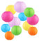 ZYOOO 12 Stück Pastell Bunt Papierlaterne Lampion rund Lampenschirm (25cm, 20cm，15cm) Lampions Hochzeit,Deko Gartenparty,Bride to Be Deko