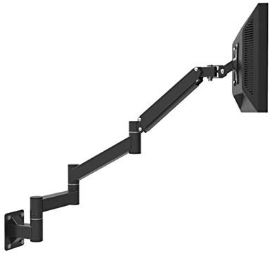 Soporte para monitor de montaje en pared, brazo de monitor multiarticulación, adecuado para pantalla de 19-24 pulgadas, soporte de trabajo de PC, acero, rodamiento de 3-5 kg (tamaño: 2 brazos de