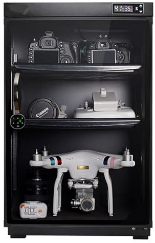 32/50/60/80/100l Drying Cabinet Drying Oven,Full Automatic Electronic Dry Cabinet Box Dehumidify Drying Moistureproof Cabinet Touch LED Display Screen,for Storing Watches, Cameras,Tea,80L