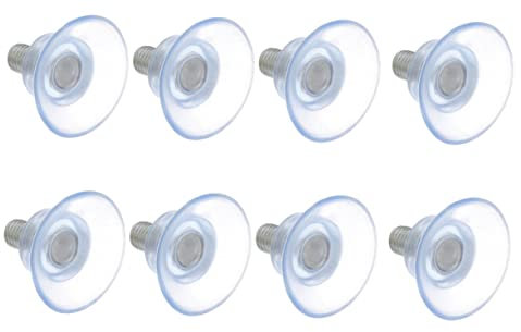 WATIIFUFU 8 Stück Pvc Saugnäpfe mit Haken aus Eisen Extra Stark und Transparent zum Aufhängen von Dekorationen und Schutz von Glasplatten und Aquarien