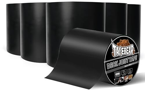 TAPEBEAR Butylband Wasserdichtes Klebeband 150mm×5m, Butyl Dichtungsband Selbstklebend Bitumenband Dachreparaturband Korrosionsschutz für Balken, Konstruktionsbalken und Holz, 6 Rollen