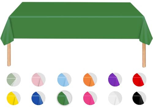 MORAINJAY Nappe Verte pour Fête d'Anniversaire, 137x274cm, Rectangulaire Happy Birthday, Couverture de Table à Manger pour Cuisine et Banquet