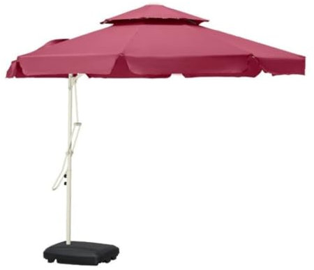 MCLIUJIA Parasol De Jardin Exterieur Grand Parasol De 8,2 Pieds avec Base, pour Cour Extérieure, Jardin, Plage, Carré, Double Dessus Parasol De Plage(B)
