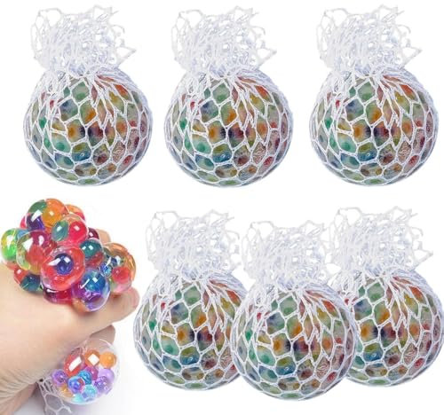 6 Stück Stressballs,Bunte Anti Stress Squeeze Traubenbälle,Anti Stress Spielzeug Bälle für Kinder und Erwachsene, Stressball Squeeze Ball Set, Fidget Toys für Stressbälle, Anti Stress Bälle