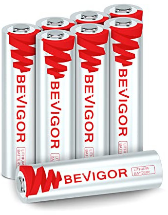 BEVIGOR AAA Lithium-Batterien 8 Stück, 1.5V 1200mAh High Capacity AAA-Batterien, Nicht Wiederaufladbare AAA-Batterien, Geeignet Für Taschenlampen, Spielzeug und Andere Arten von Haushaltsgeräten