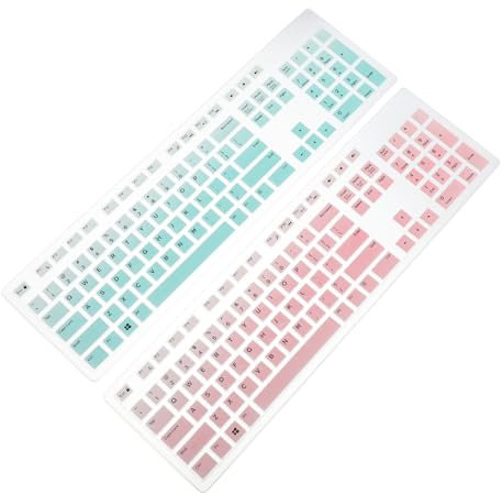 SHINEOFI 2Pcs Keyboard Skin Protector for Gradient Design Dirt Cover for Laptop Thin Light Compatible with Dell Desktop Keyboards