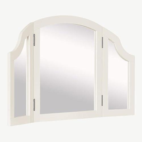 Statement Furniture Gainsborough Dressing Table Mirror | Large 3-Way Angle Adjustable Mirror with Wooden Frame (Vintage Cream)