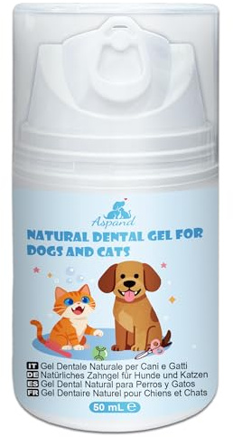Aspand Naturale Zahnpasta für Hunde und Katzen, Zahn- und Zahnfleischreinigung, Zahnpflege für Hunde, Schutz vor Zahnsteinbildung und Vorbeugung von Mundgeruch, 50 ml