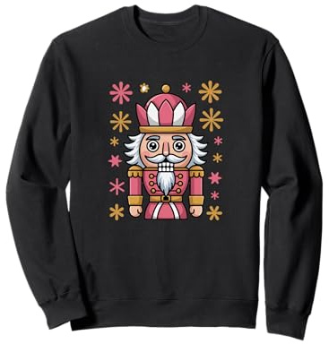Casse-Noisette Rose Motif Noël Festif Vacances Sweatshirt