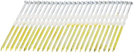 QUARKZMAN 500Pcs 21 Degres 0.12 x 3-1/4 Clous Pour Cadrage Avec Porte-Colle Plastique, Clous En Acier Carbone Galvanise Avec Porte-Colle Meubles/Constructions, Couleur Zinc