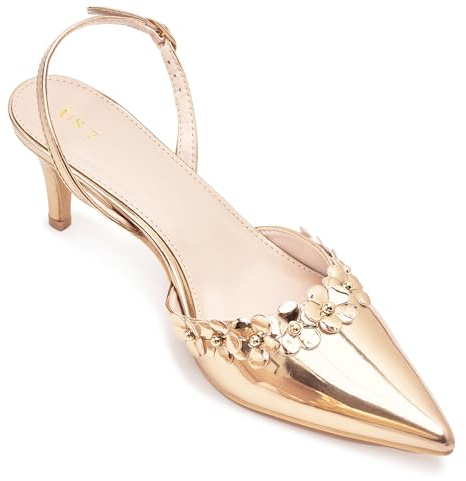 Perphy Pointed Toe Court Shoes Slingback Stiletto Heel Pumps for Women