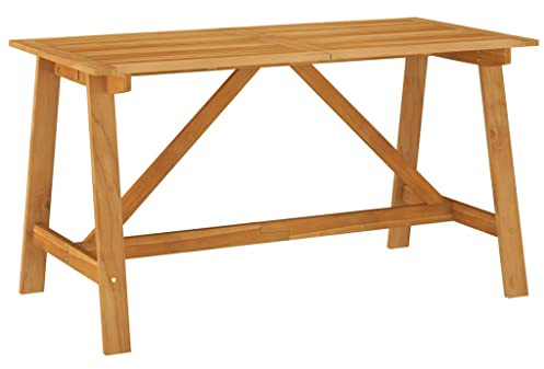 Mokuyary Garten-Esstisch 140x70x73,5 cm Akazie Massivholz Holz GartenEsstisch WohnzimmerKüchentisch für Balkon Garten
