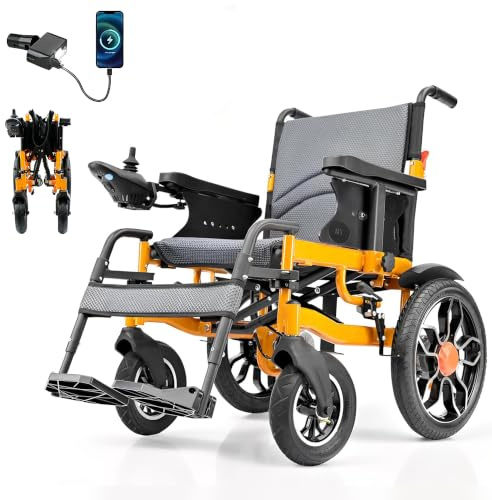 Rollstuhl Elektrisch Faltbar Mit Breitere Sitze, Rollstuhl Elektrischer FüR Behinderten Und äLtere Menschen, 12ah Akku Bis25 Km, 500w Motor & Elektromagnetische Bremse FüR Senioren Bis 150kg