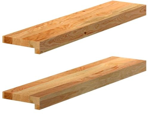Kaloriko 2 davanzali per finestre, marrone chiaro, 70 x 15 x 2 cm, in legno massello di quercia, telaio per finestre, montaggio per interni ed esterni, durevole
