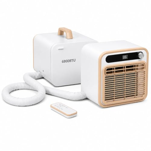 WEIMILOR Condizionatore Portatile Split da 6800 BTU, climatizzatore Mobile Compatto con unità Esterna, Portata d'Aria di 130 m³/h, Telecomando; Ideale per Campeggio, roulotte, casa e Ufficio.