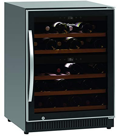 Bartscher 700133 Cave à vin bizone pour 40 bouteilles Noir laqué 40 L 1000 W