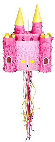 Boland 30936 - Pinata Märchen Schloss für Kinder Geburtstag oder Mottoparty, 40 x 26 cm, Partydeko, Pink