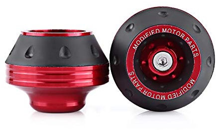 Outbit Gabel Sturzpads, Sturzpads CNC Aluminium Vordergabel Rad Sturzpads Motorrad Fallschutz Scooter Moped Rot