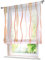 Voile Raffrollo mit Wellen Druck Design Rollos Schlaufen Transparent Vorhang (BxH 140x140cm, Orange mit Tunnelzug)