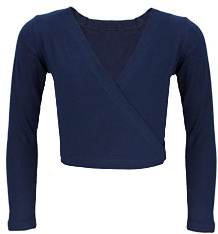 Aquarti Mädchen Ballett Bolero Wickeljacke Langarm, Farbe: Dunkelblau, Größe: 116