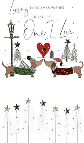 Champagne Second Nature One I Love Embellished Christmas Card Hand-Finished Range Cards XCDC290