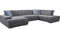 Cavadore Wohnlandschaft Mistrel mit Schlaffunktion / U-Form Bettsofa mit leichter Fleckentfernung dank Soft Clean / Geeignet für Haushalte mit Kindern, Haustieren /343 x 77 x 228 / grau
