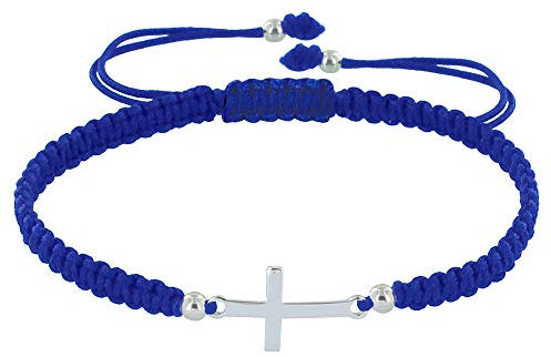 LES POULETTES BIJOUX - Sterling Silber 925 Armband Überqueren Geflecht Link - Classics - Blau